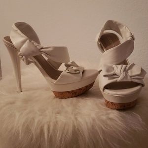BRAND NEW! White sandal heels